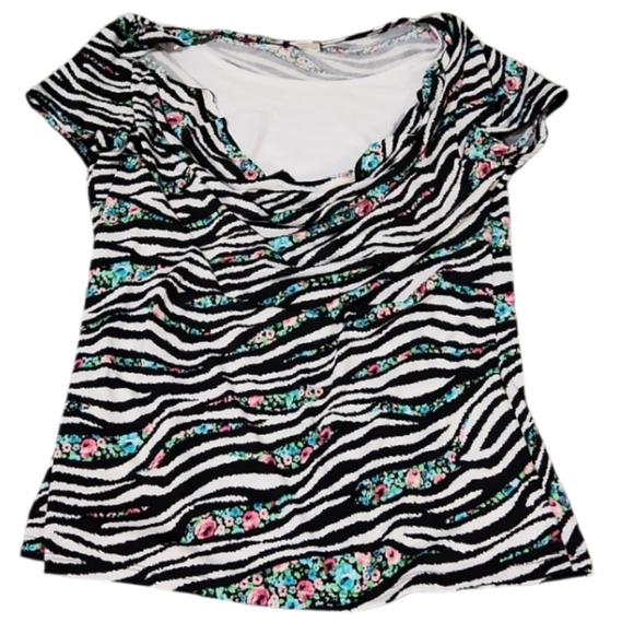 Xl polyester zebra floral blouse - Picture 1 of 4